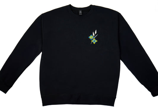 Sweatshirt - wheat with flowers